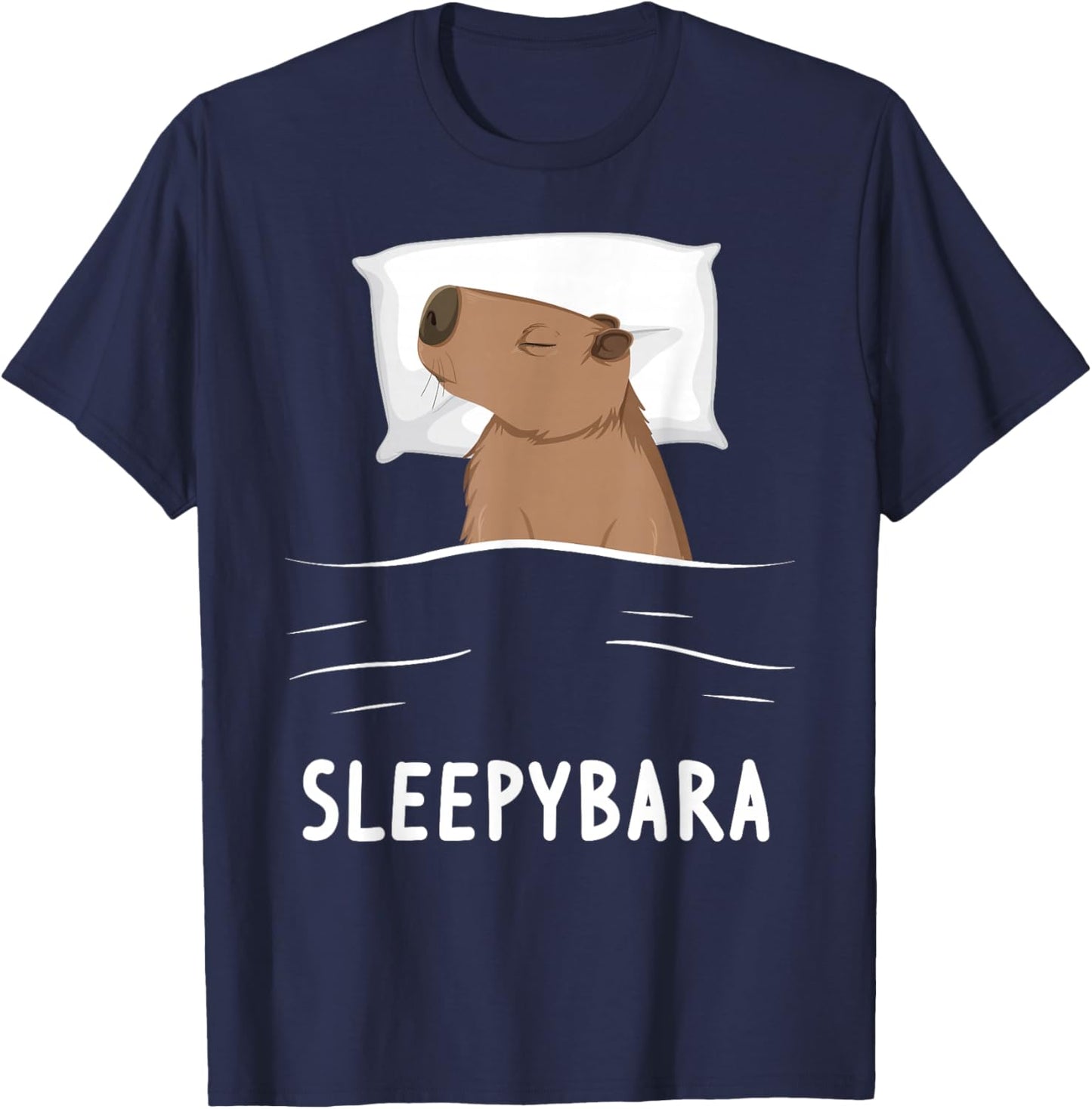 Capybara Sleepybara Sleep Capybara T-Shirt - T-Shirt | Navy