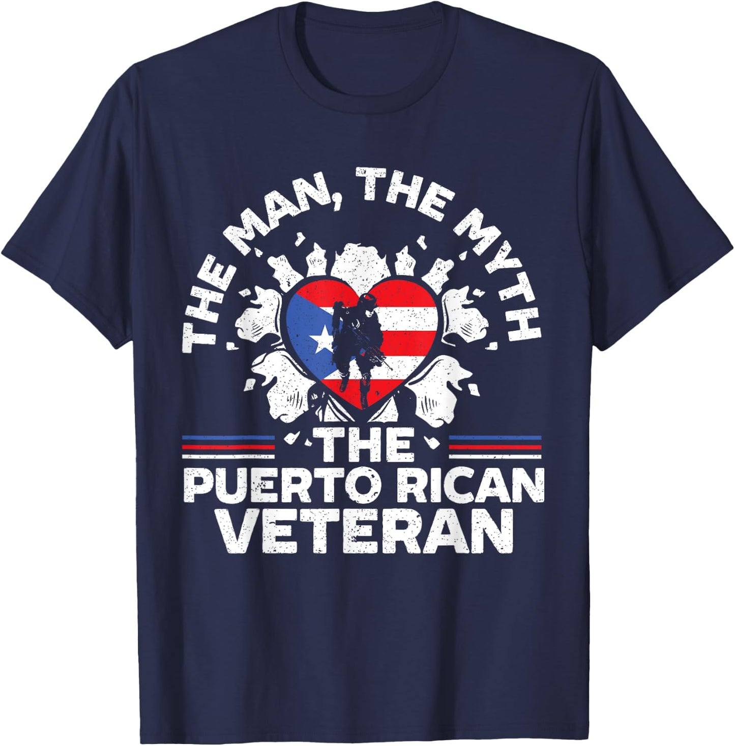 The Man The Myth The Puerto Rican Veteran Military Army T-Shirt - T-Shirt | Navy