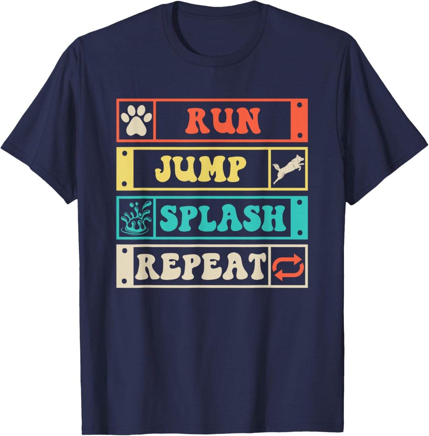 Dog Dock Jumping Dock Diving Dogs T-Shirt - T-Shirt | Navy