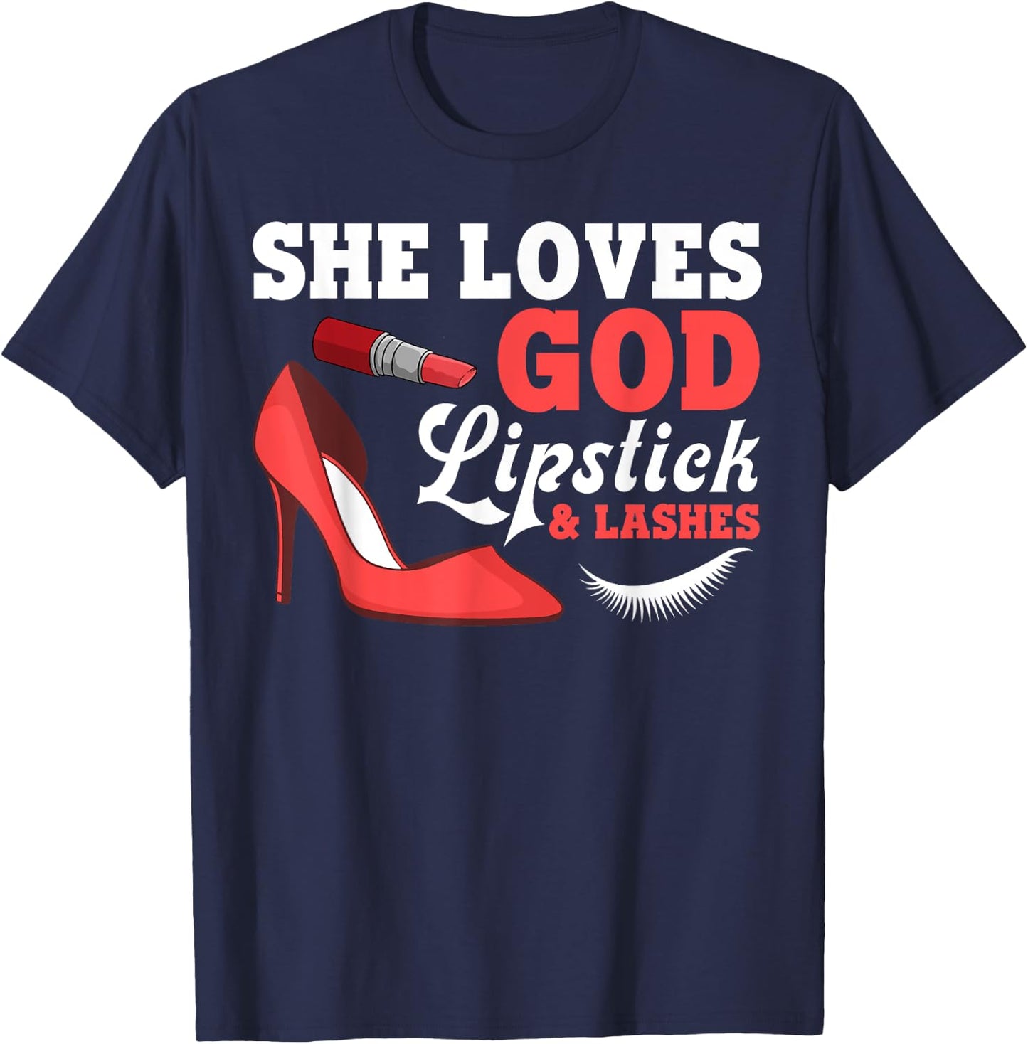 Funny Lipstick Art Girls Lipstick Makeup Artist T-Shirt - T-Shirt | Navy