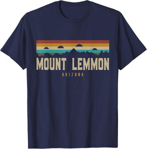 Mount Lemmon Mountains Arizona Hiking Outdoors Retro T-Shirt - T-Shirt | Navy
