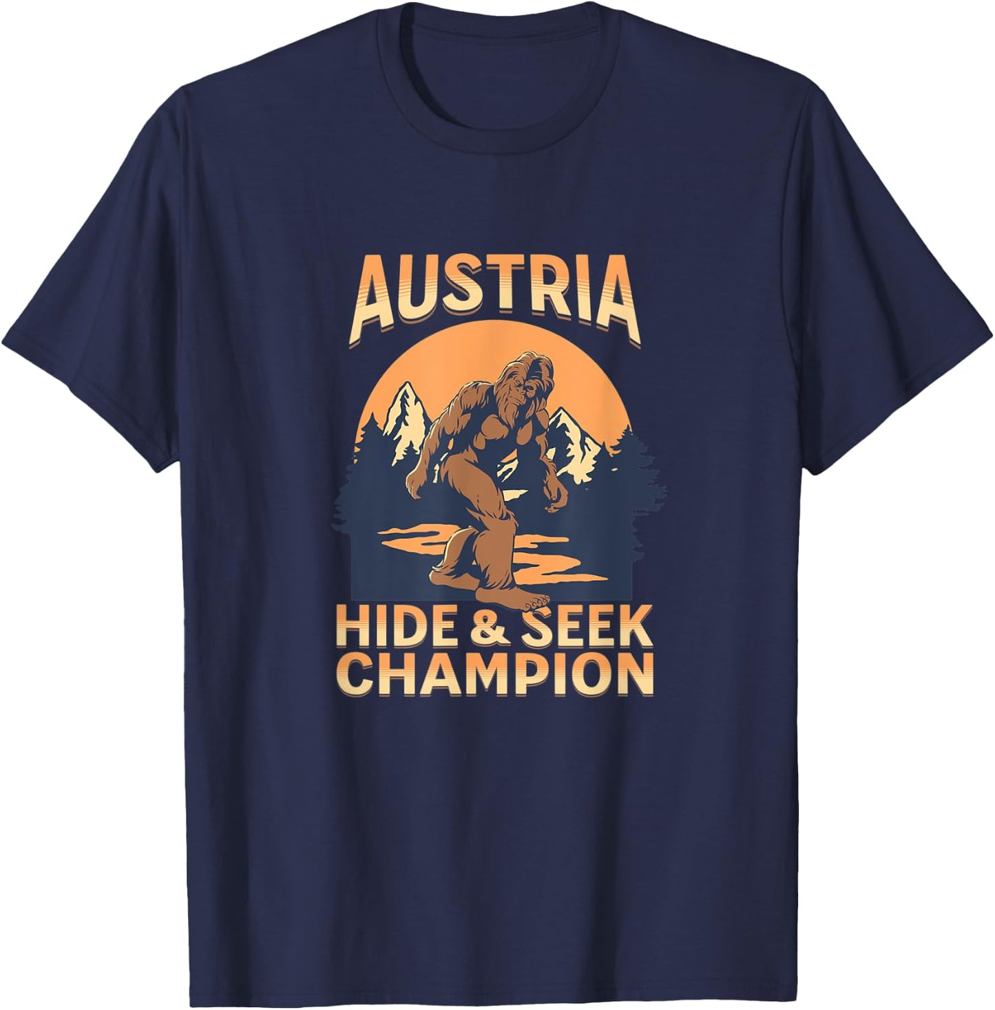 Austria Bigfoot Country Sunset Champ T-Shirt - T-Shirt | Navy