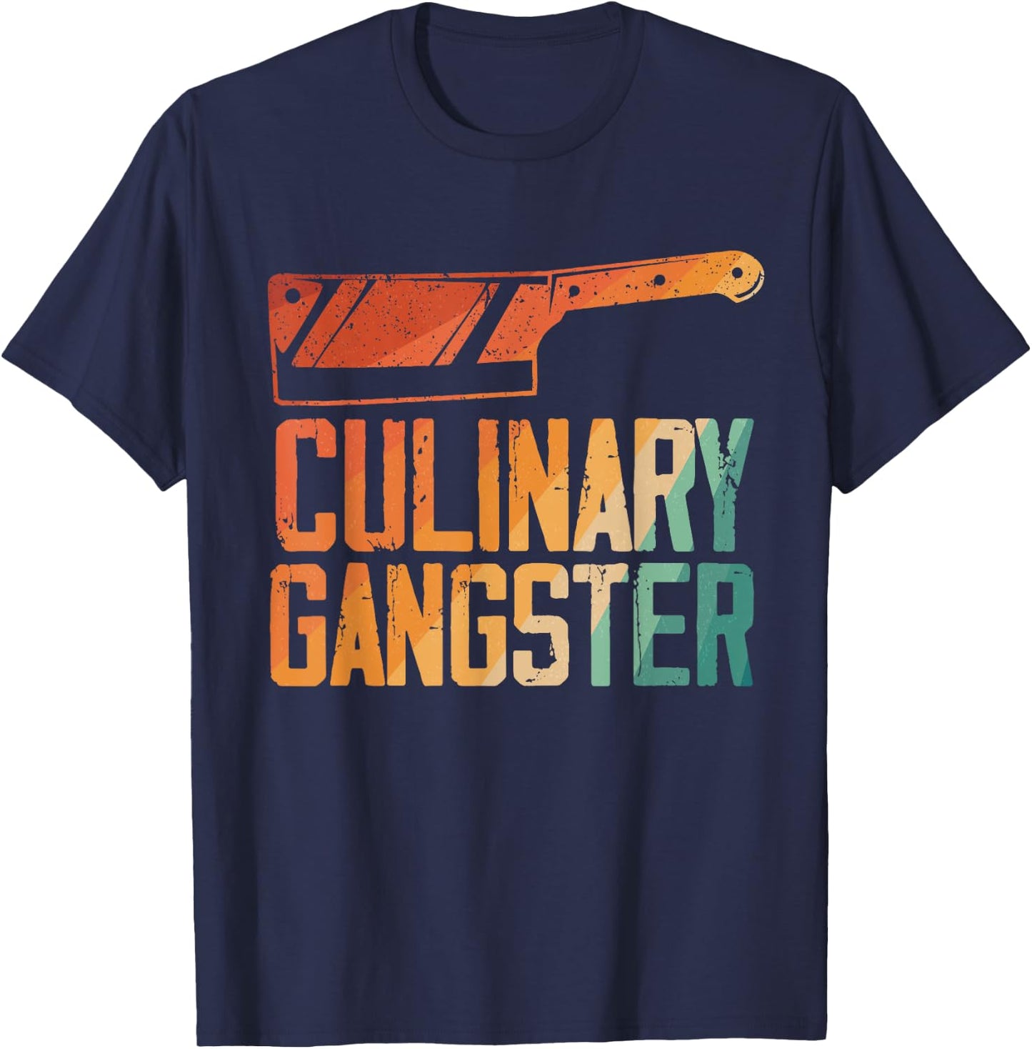 Funny Chef Art Men Women Restaurant Kitchen Food Cooking T-Shirt - T-Shirt | Navy