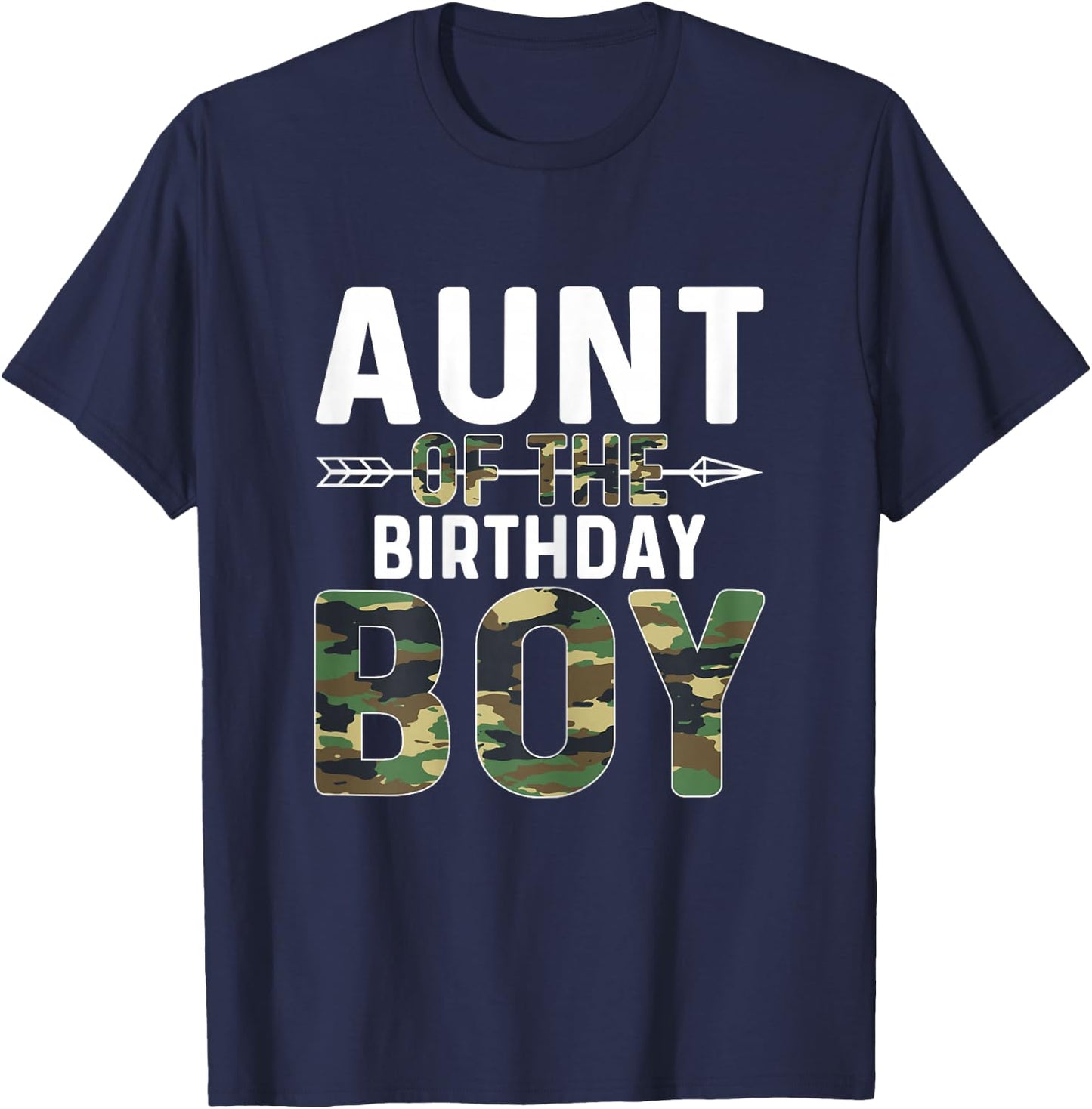 Camouflage Aunt of the Birthday Boy T-Shirt - T-Shirt | Navy