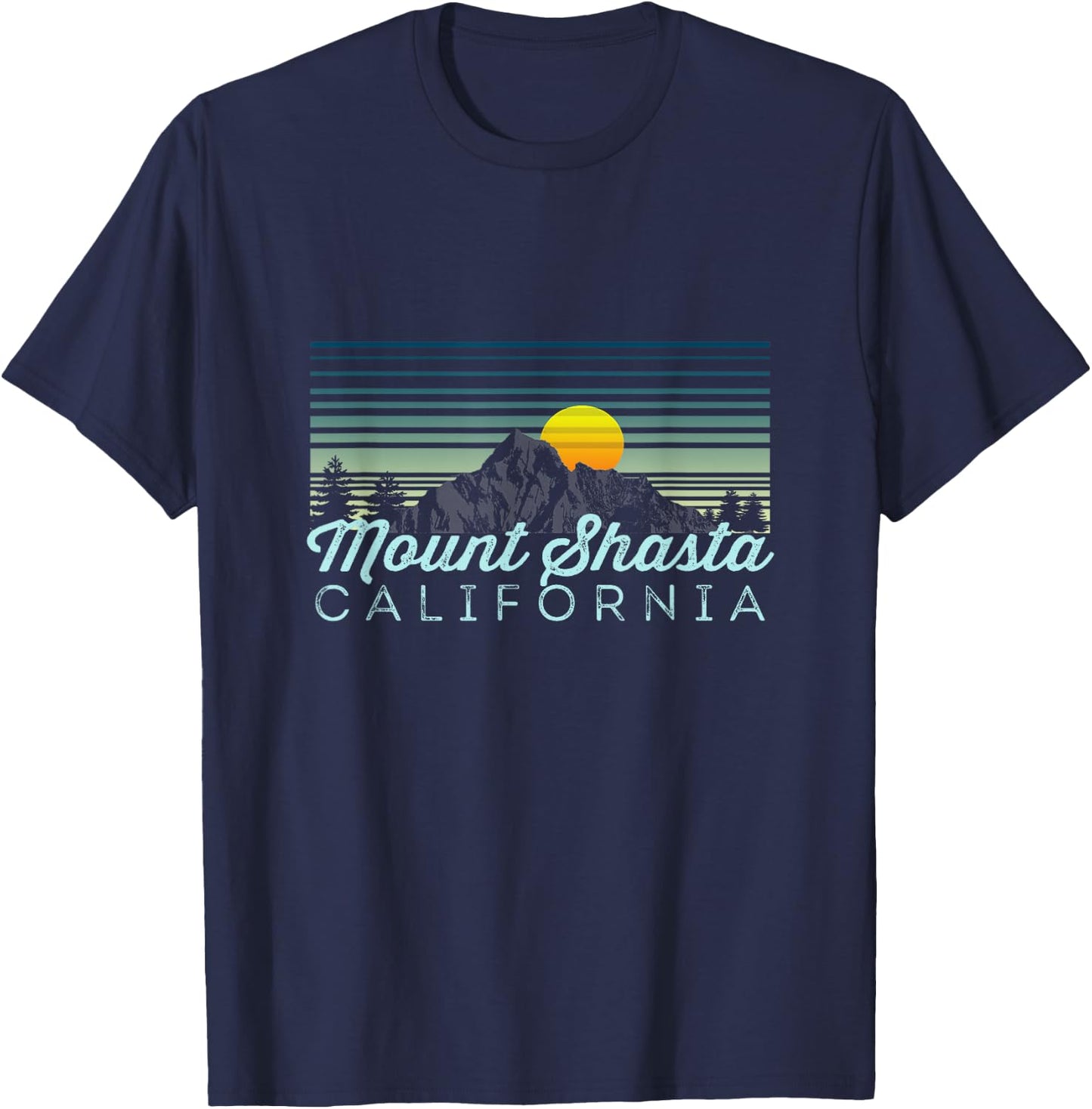 Mount Shasta Retro Clothes & Gear - Mount Shasta Souvenir T-Shirt - T-Shirt | Navy
