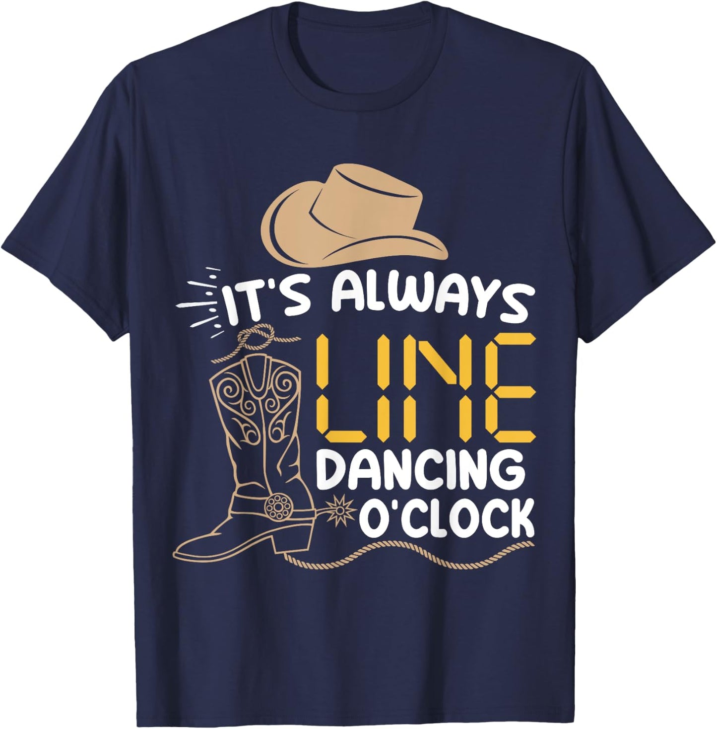 Line Dancing Funny Line Dance T-Shirt - T-Shirt | Navy