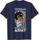 American Army Veteran Design, Military African American Vet T-Shirt - T-Shirt | Navy