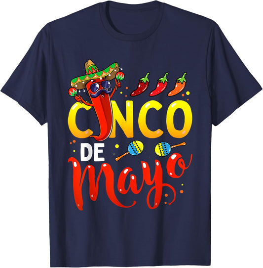 Cinco De Mayo for Kids Mexican Fiesta 5 De Mayo T-Shirt - T-Shirt | Navy