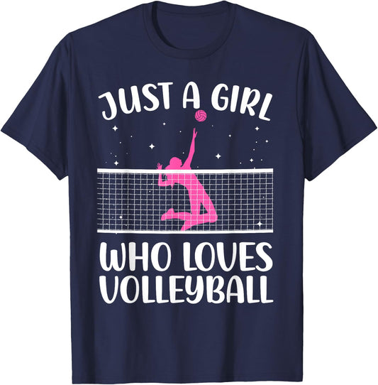 Cute Volleyball Player for Teen Girls Women Libero Coach T-Shirt - T-Shirt | Navy