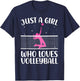 Cute Volleyball Player for Teen Girls Women Libero Coach T-Shirt - T-Shirt | Navy