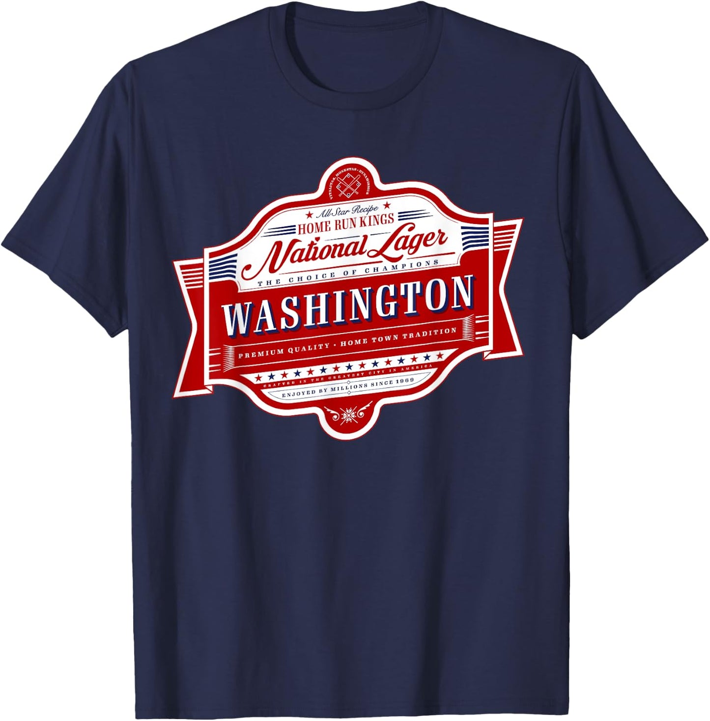 Classic Washington D.C. Beer Label - D.C. Pride T-Shirt - T-Shirt | Navy
