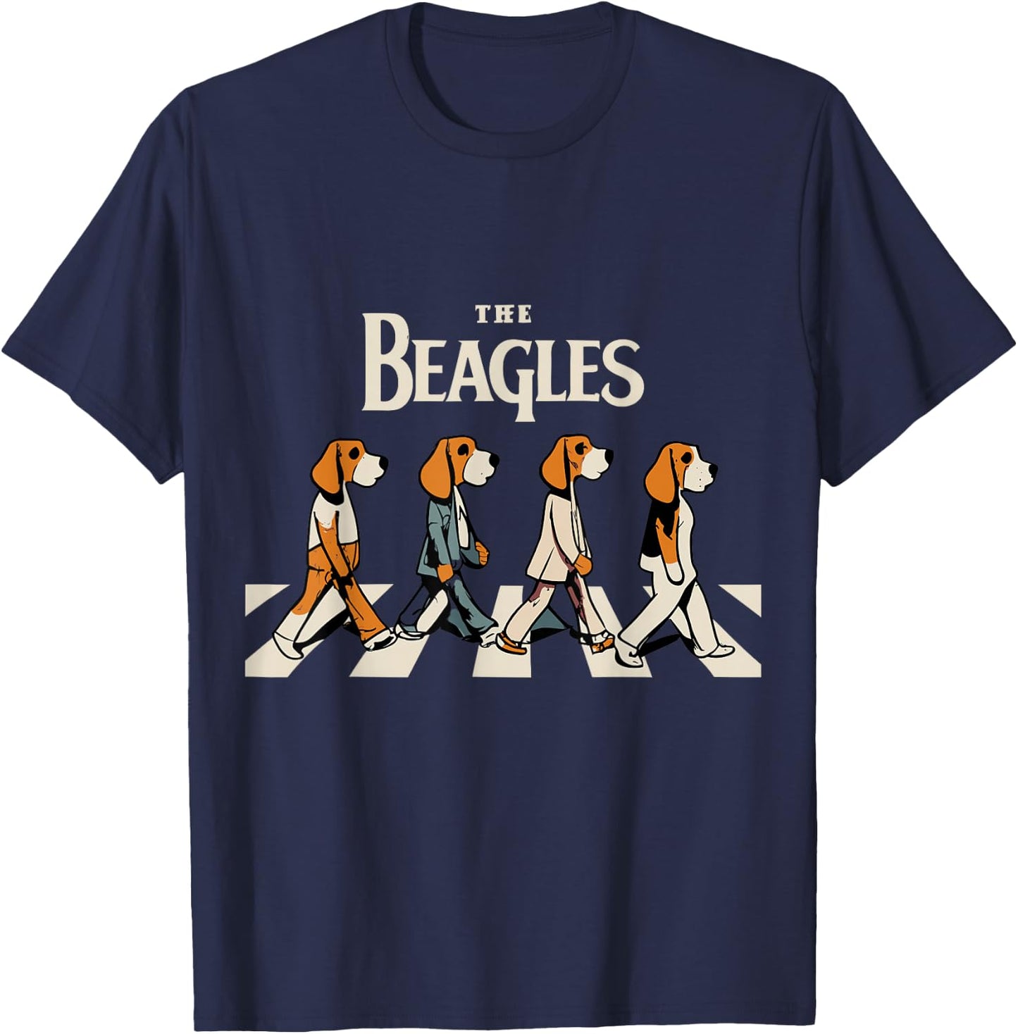 The Beagles Cover Funny Cute Vintage Beagle Dog Lover T-Shirt - T-Shirt | Navy