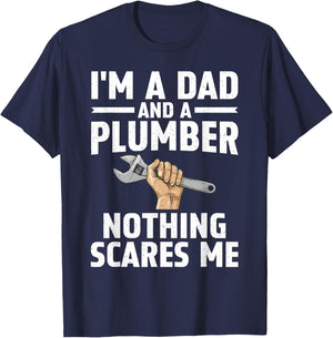 Cool Plumber Art Dad Plumbing Gag Pipefitter Plumber T-Shirt - T-Shirt | Navy