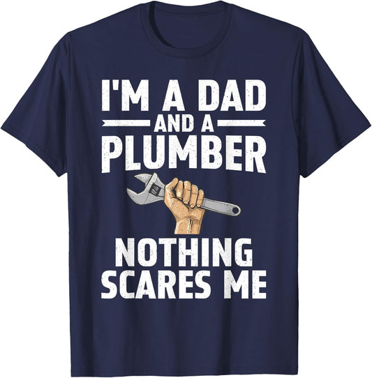 Cool Plumber Art Dad Plumbing Gag Pipefitter Plumber T-Shirt - T-Shirt | Navy