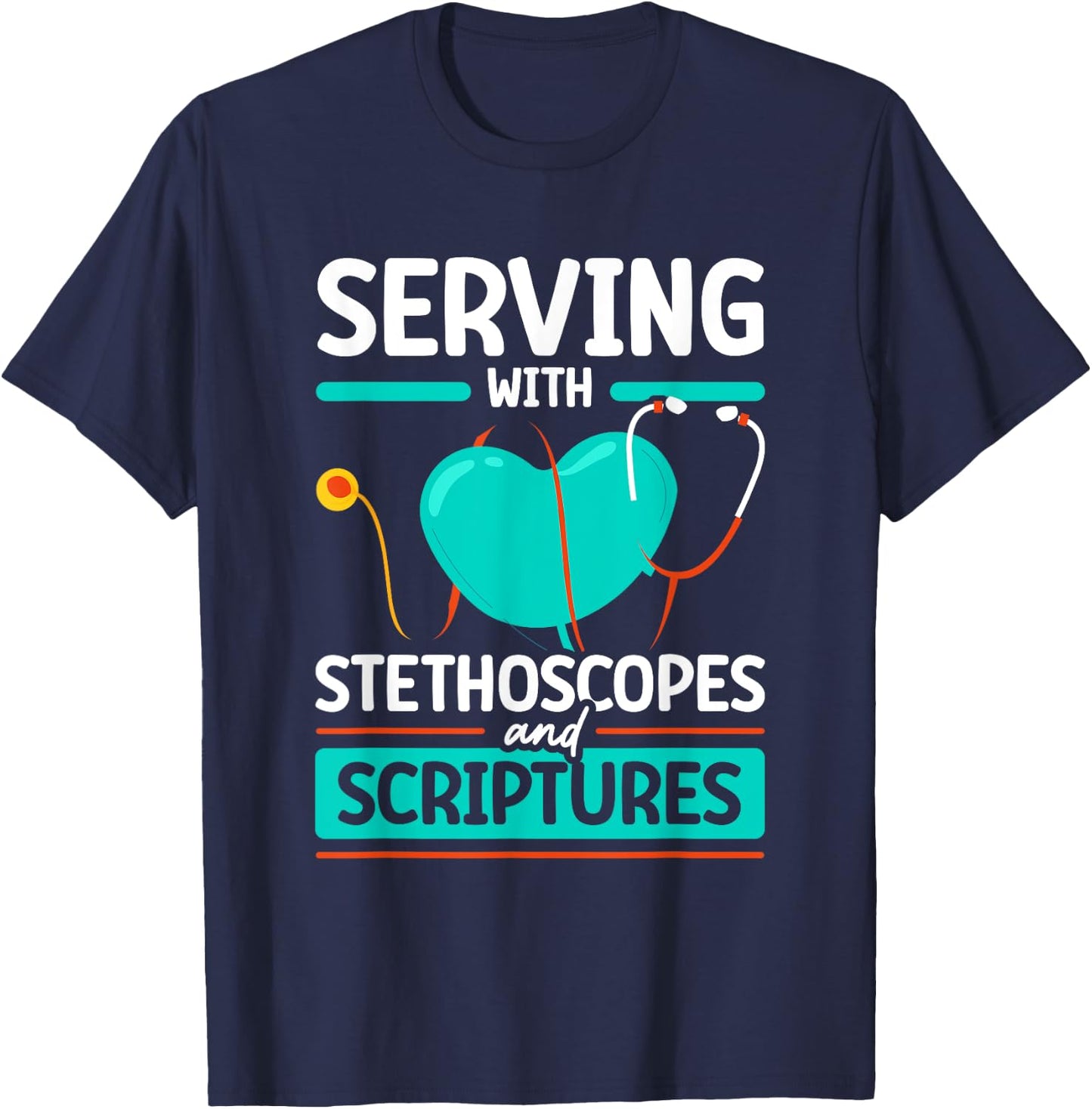 Christian Nurse Christianity SteMi Apparel Christian Nurse RN Religious Registered Nurse Christianity T-Shirt - T-Shirt | Navy