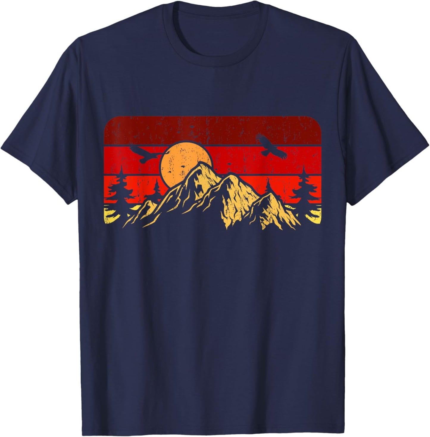 Vintage Wilderness - Outdoor Wildlife Nature Camping T-Shirt - T-Shirt | Navy