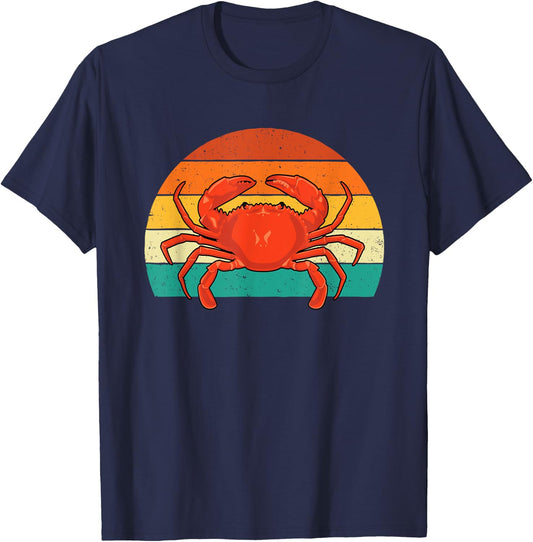 Retro Vintage Crab - Crabber Crabbing Animal Beach Lover Women Kids T-Shirt - T-Shirt | Navy