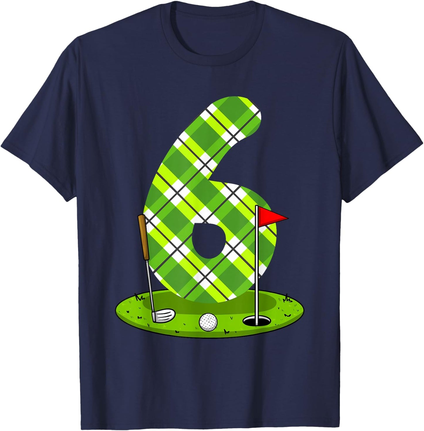 Golf Birthday Shirt For Kids 6th Birthday Party Golfer T-Shirt - T-Shirt | Navy