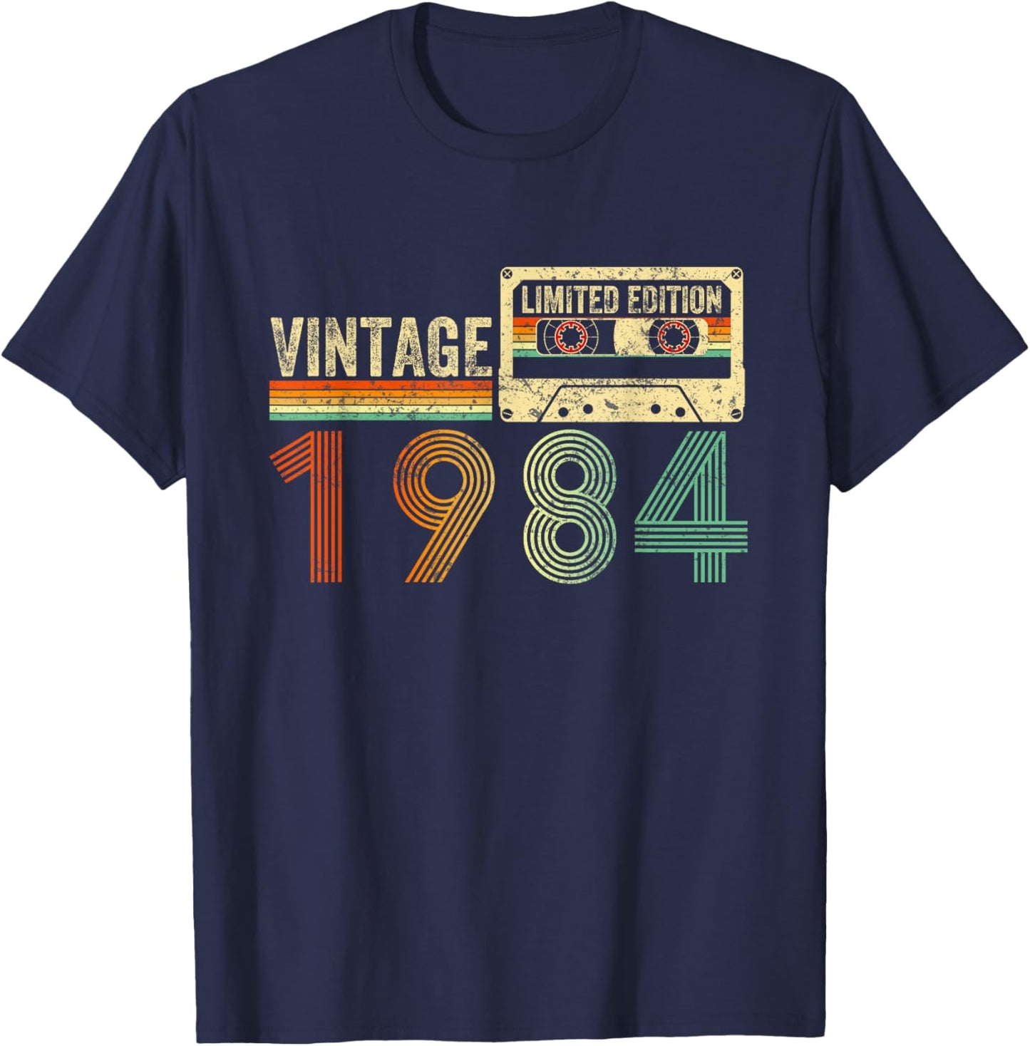 40 Year Old Gifts Vintage 1984 40th Birthday Cassette Tape T-Shirt - T-Shirt | Navy