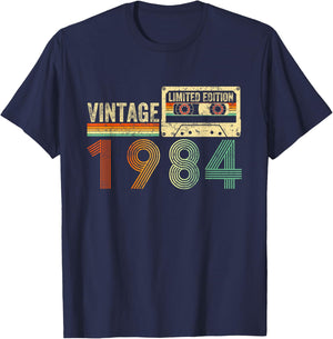 40 Year Old Gifts Vintage 1984 40th Birthday Cassette Tape T-Shirt - T-Shirt | Navy