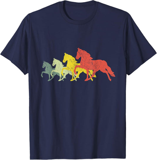 Horse Mom & Dad Silhouette - Horse Vintage Tennessee Walker T-Shirt - T-Shirt | Navy