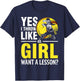 Funny Softball Catcher Yes Throw Like Girl Youth Women Gift T-Shirt - T-Shirt | Navy