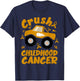 Crush Childhood Cancer Awareness Monster Truck & Gold Ribbon T-Shirt - T-Shirt | Navy