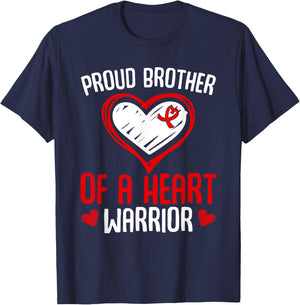 Heart disease Awareness Proud Brother of a Heart Warrior T-Shirt - T-Shirt | Navy