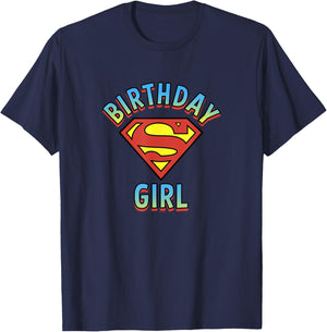 DC Comics Justice League Superman Birthday Girl T-Shirt - T-Shirt | Navy