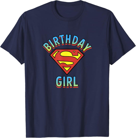 DC Comics Justice League Superman Birthday Girl T-Shirt - T-Shirt | Navy