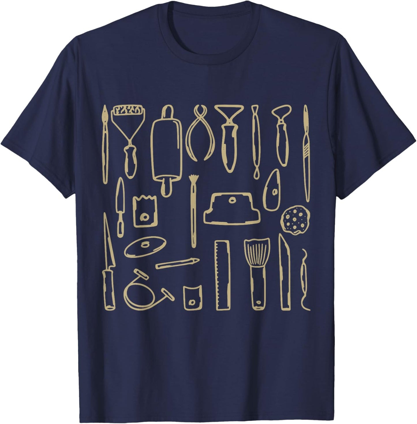 Pottery Tools Potter Vintage Ceramic Artist T-Shirt - T-Shirt | Navy