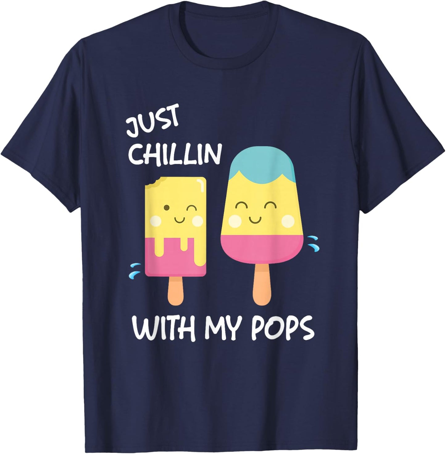 Just Chillin With My Pops T-Shirt - T-Shirt | Navy