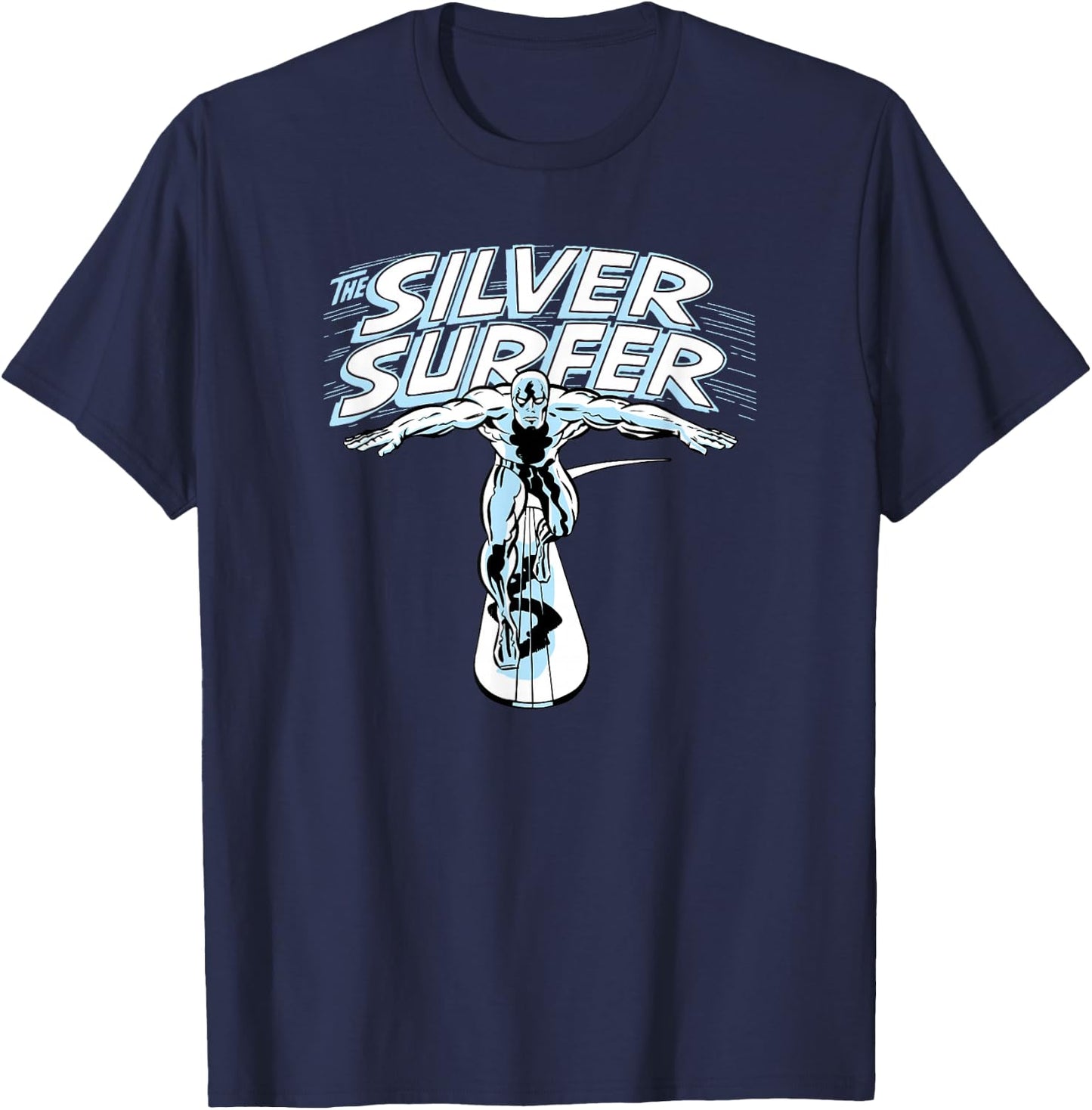 Marvel Fantastic Four Silver Surfer Vintage Portrait T-Shirt - T-Shirt | Navy