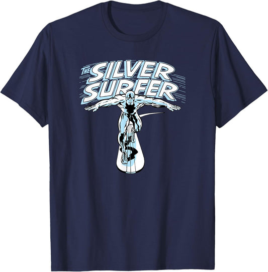 Marvel Fantastic Four Silver Surfer Vintage Portrait T-Shirt - T-Shirt | Navy