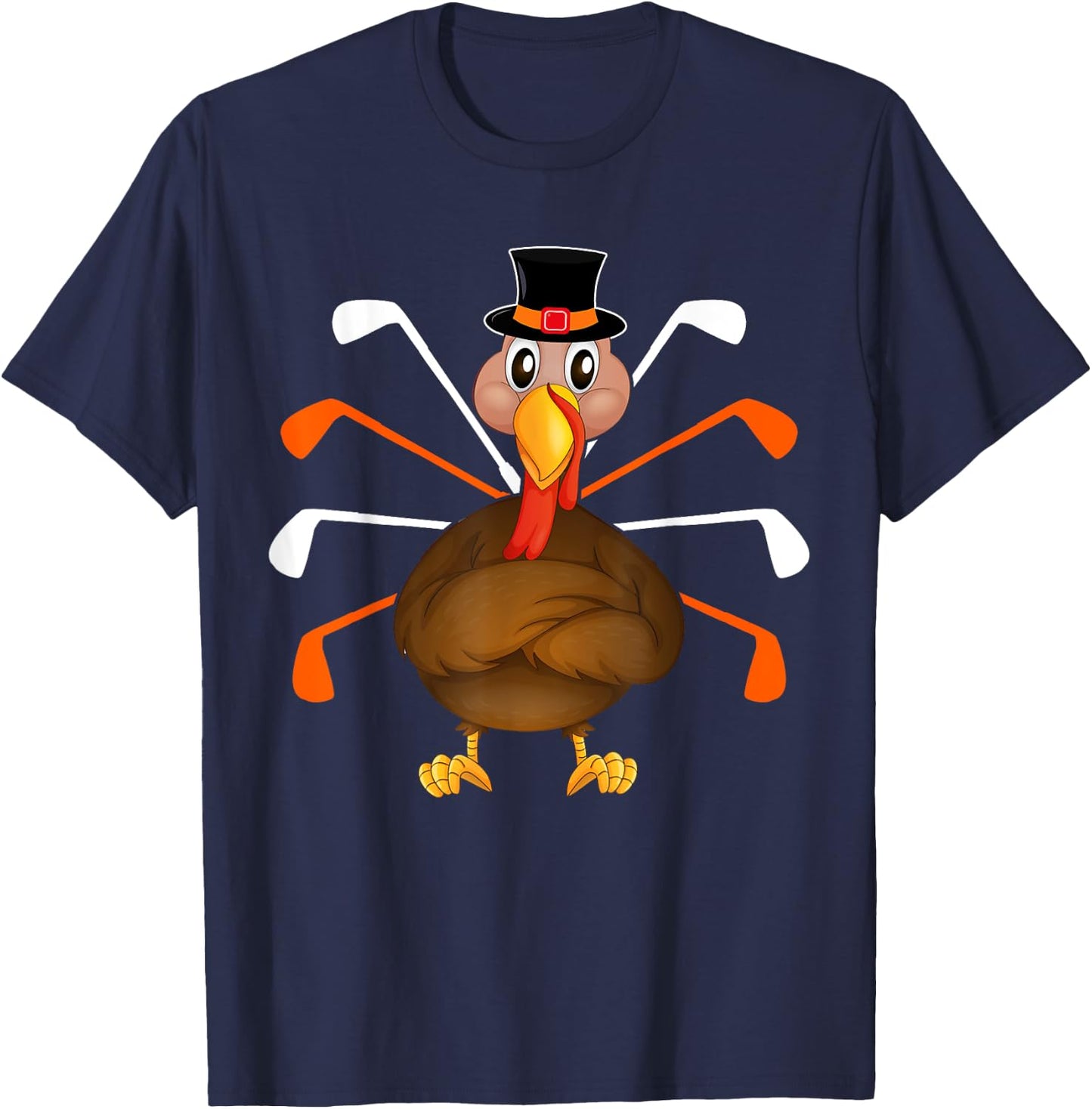 Turkey Golf Thanksgiving Turkey Sport Player Autumn Fall T-Shirt - T-Shirt | Navy
