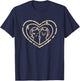 Cute Kawaii Y2K Coquette Heart with Cats T-Shirt - T-Shirt | Navy
