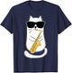 Funny Saxophone Cat Musician Jazz Music Lover T-Shirt - T-Shirt | Navy