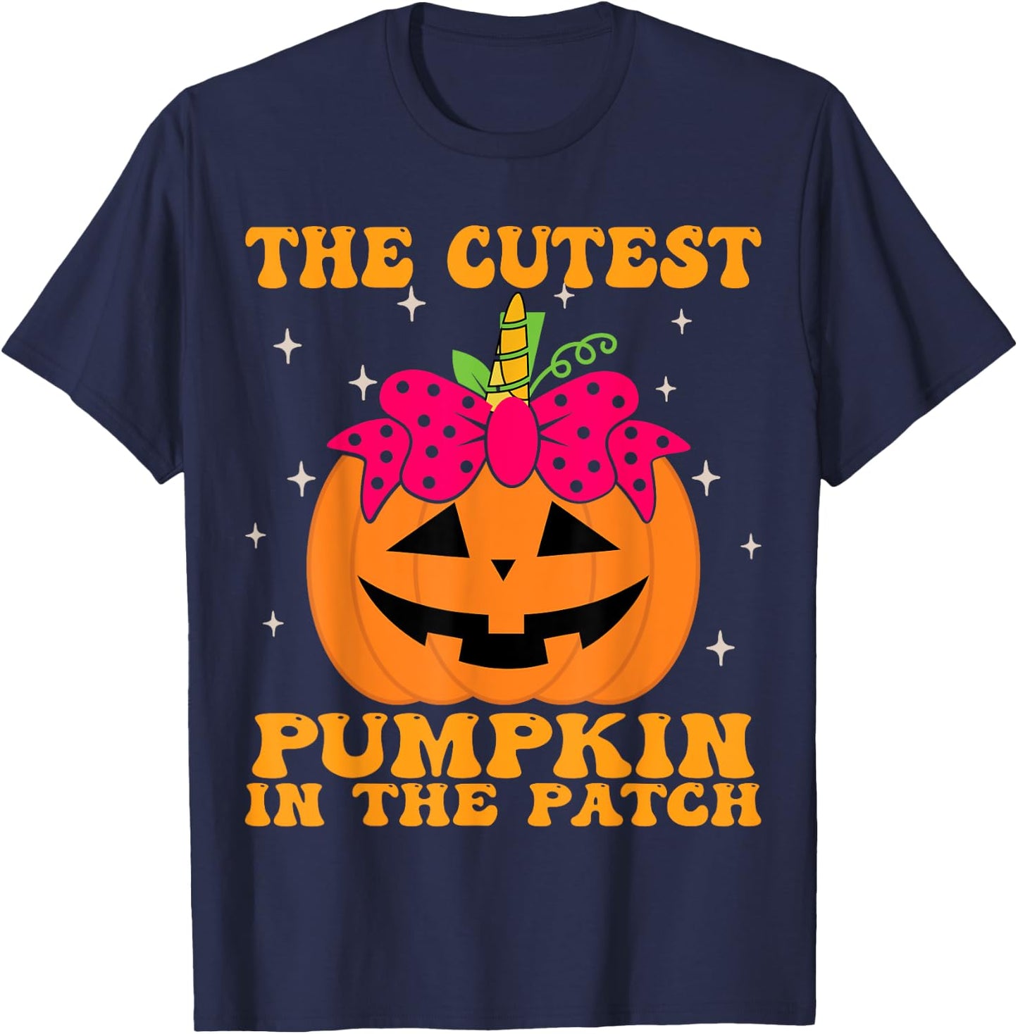 JackOLantern Halloween Pumpkin Unicorn Girl Toddler Kid Cute T-Shirt - T-Shirt | Navy