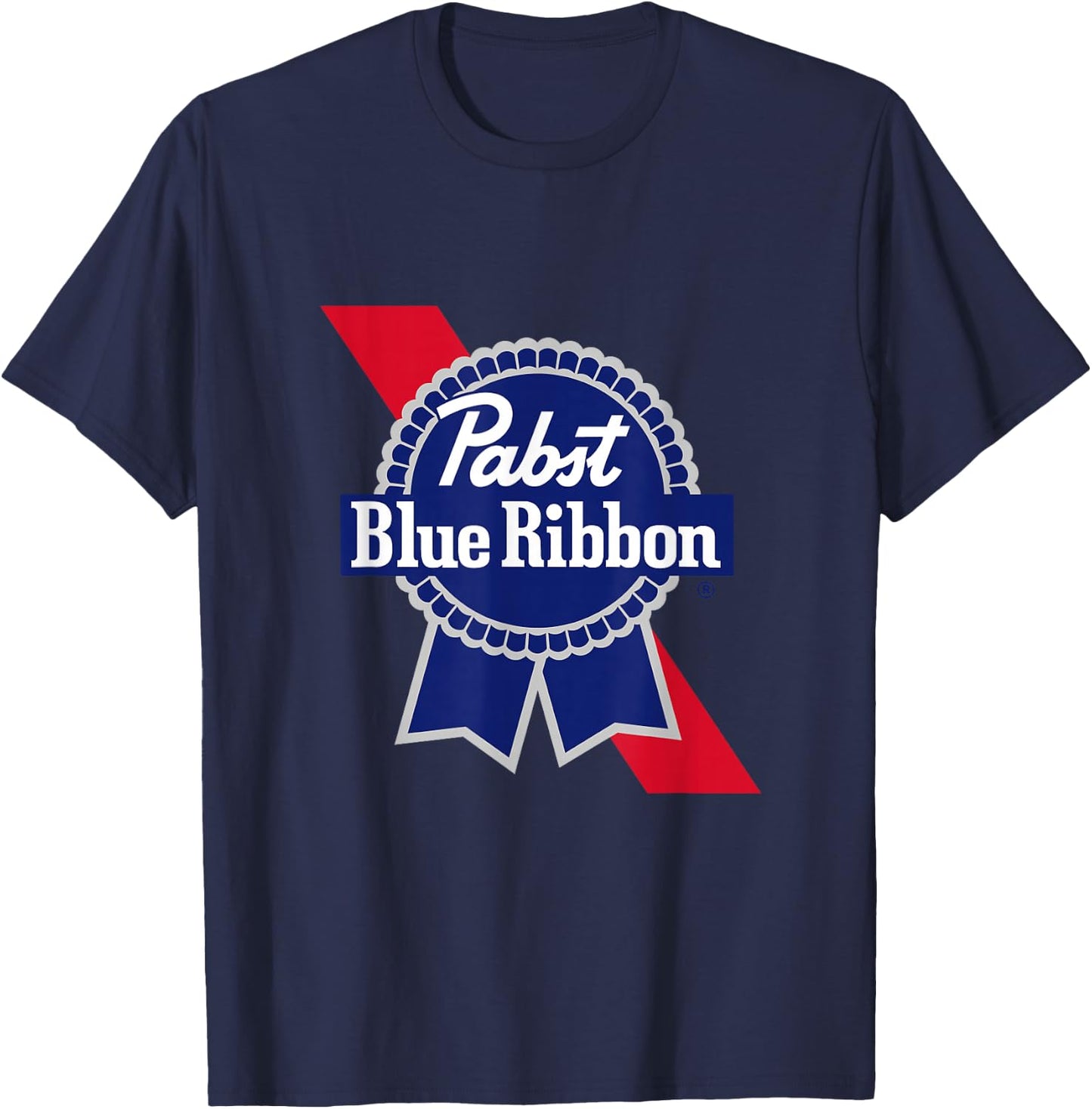 Pabst Crest and Ribbon Licensed Logo T-Shirt - T-Shirt | Navy