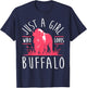 Girl Buffalo Lover I Women Bison Fan I Daughter Buffalo T-Shirt - T-Shirt | Navy