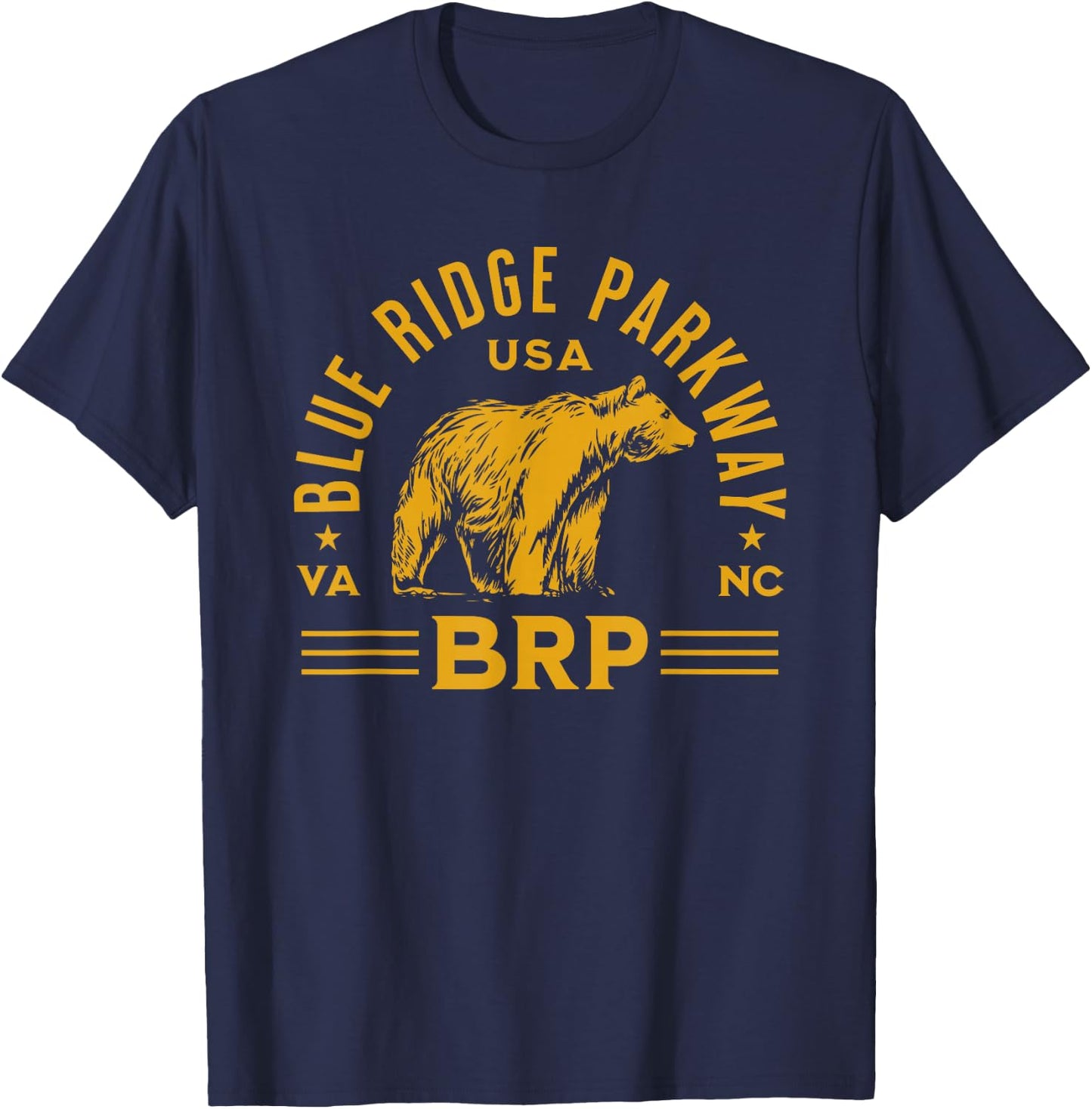 Blue Ridge Parkway NC and VA Bear Design T-Shirt - T-Shirt | Navy
