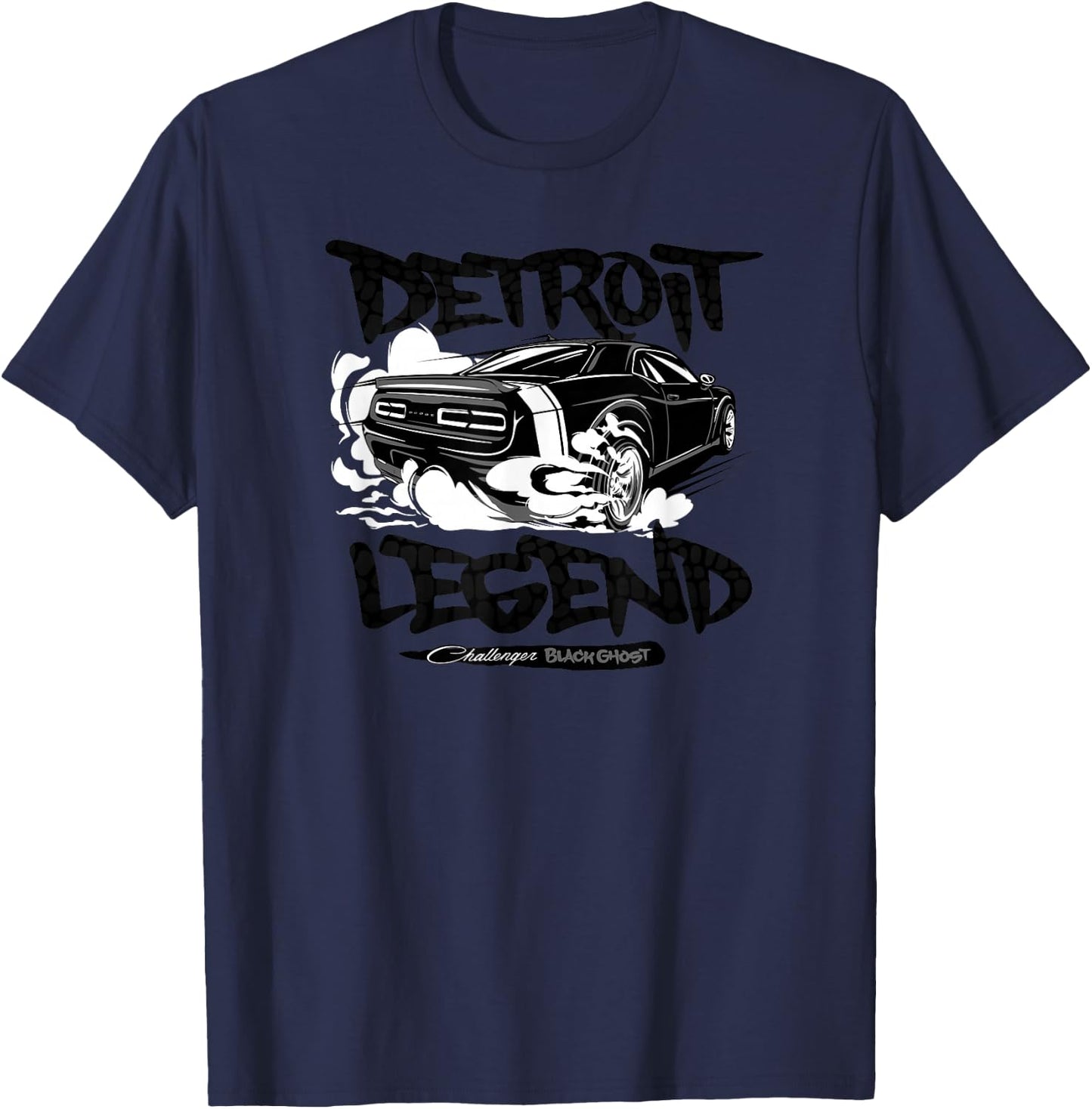 Dodge Challenger Black Ghost, Detroit Legend T-Shirt - T-Shirt | Navy