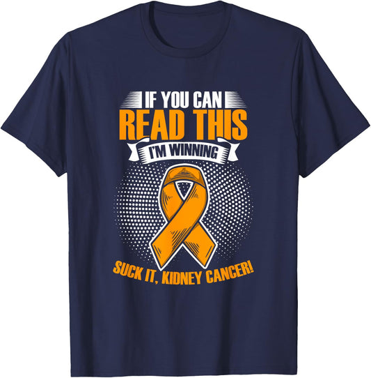 Support Ribbon I'm Winning Kidney Cancer Survivor T-Shirt - T-Shirt | Navy