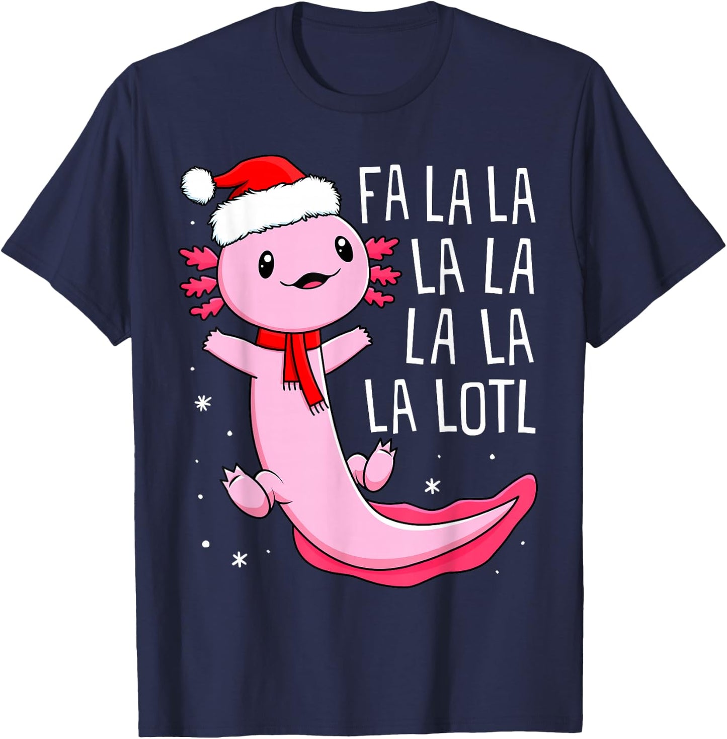 Funny Fa La La Lotl Axolotl Toddler Kids Boys Christmas Xmas T-Shirt - T-Shirt | Navy