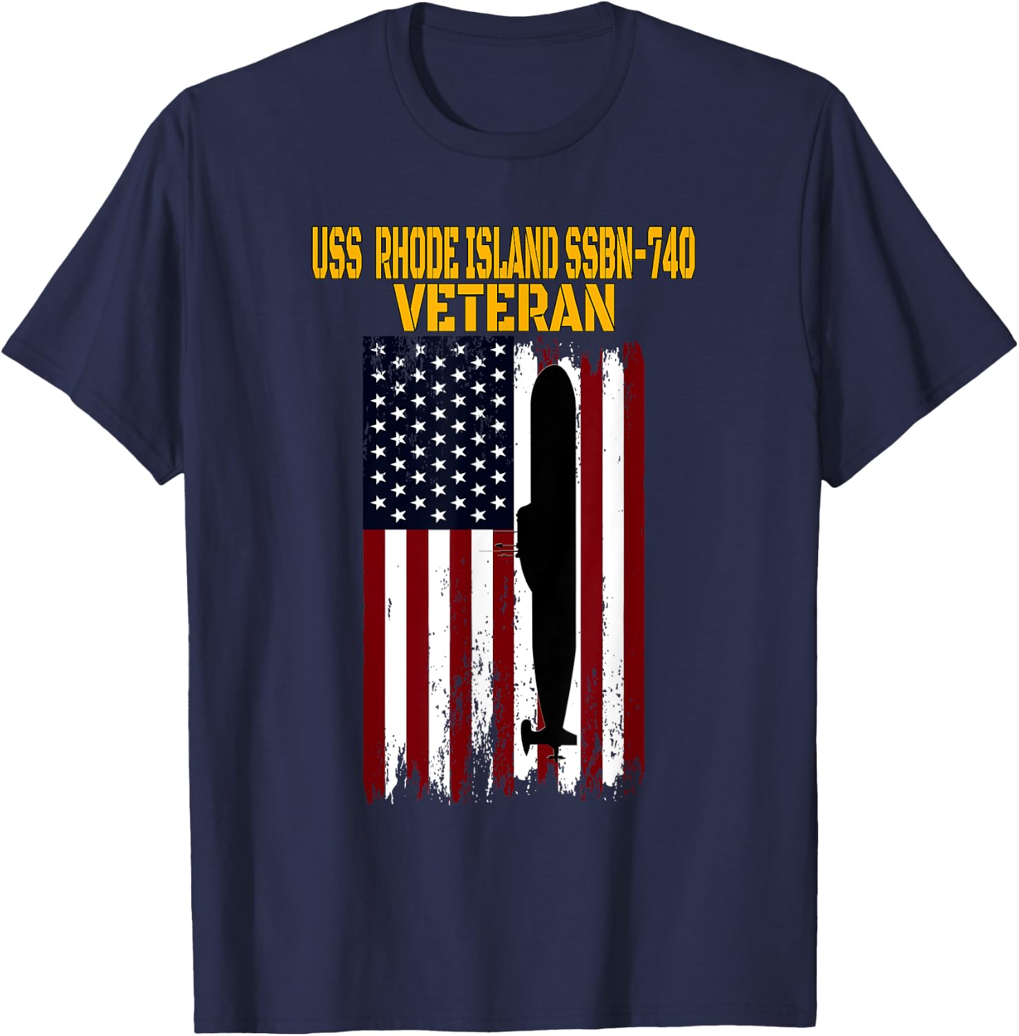 USS Rhode Island SSBN-740 Submarine Veterans Day Fathers Day T-Shirt - T-Shirt | Navy