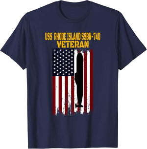 USS Rhode Island SSBN-740 Submarine Veterans Day Fathers Day T-Shirt - T-Shirt | Navy