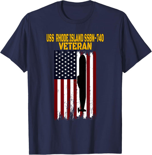 USS Rhode Island SSBN-740 Submarine Veterans Day Fathers Day T-Shirt - T-Shirt | Navy