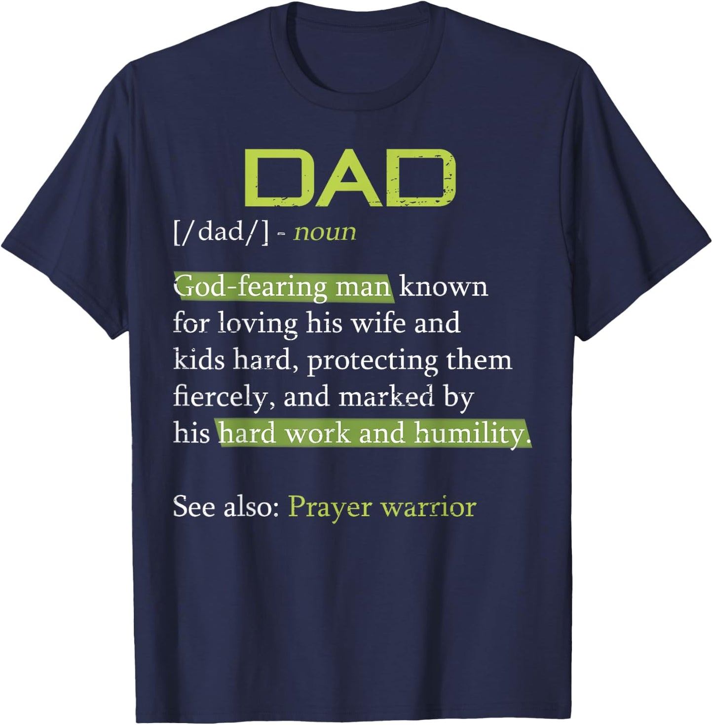 Papa Husband Spiritual Pastor Worship Leader Jesus Christian Dad Definition God Religious Roman Catholic Father Black T-Shirt - T-Shirt | Navy