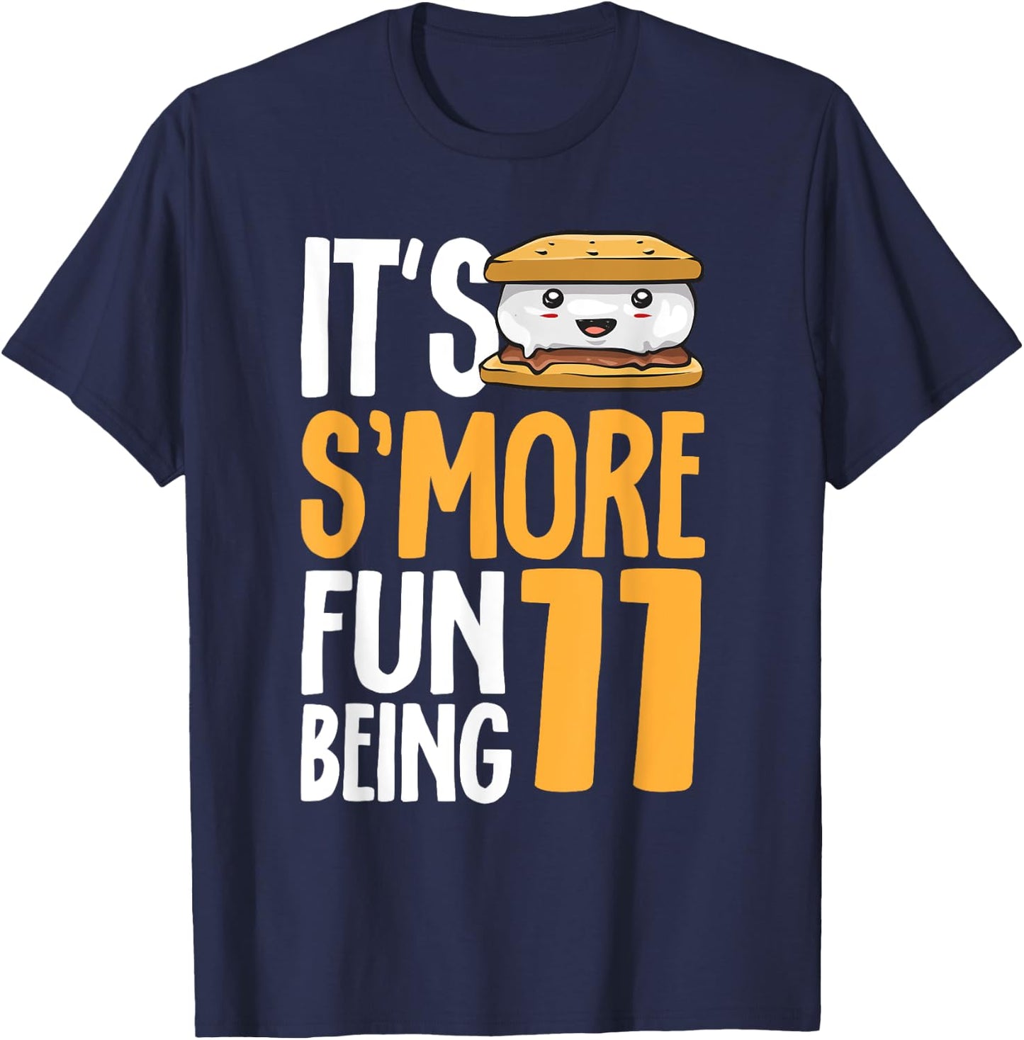 S’more Campfire 11th Birthday Marshmallow Camping Smore T-Shirt - T-Shirt | Navy
