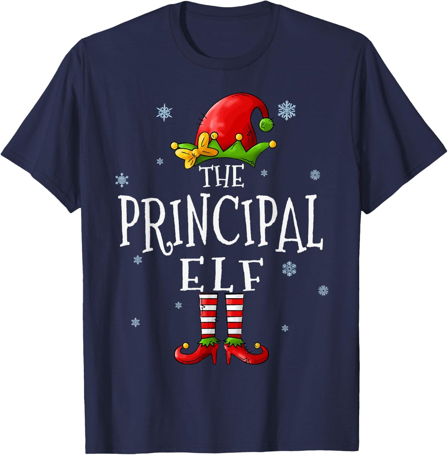 The Principal Elf Squad Funny Xmas Groupe Matching Christmas T-Shirt - T-Shirt | Navy